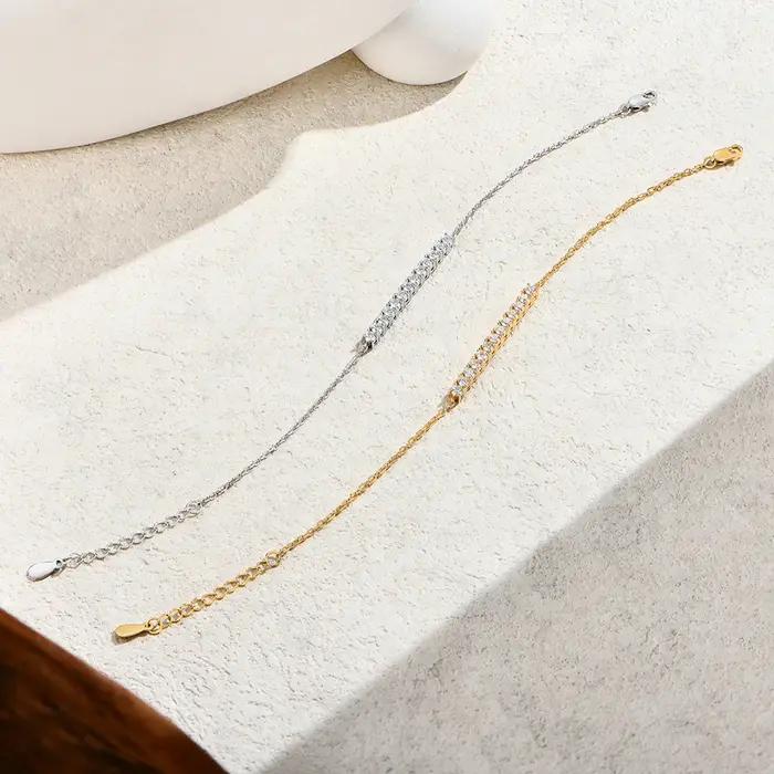 Bracelet de tennis en moissanite 925 plaqué or jaune bracelet ajustable pour femmes bijoux de charme occasion spéciale engagement soirée business婚礼 engagement派对商务