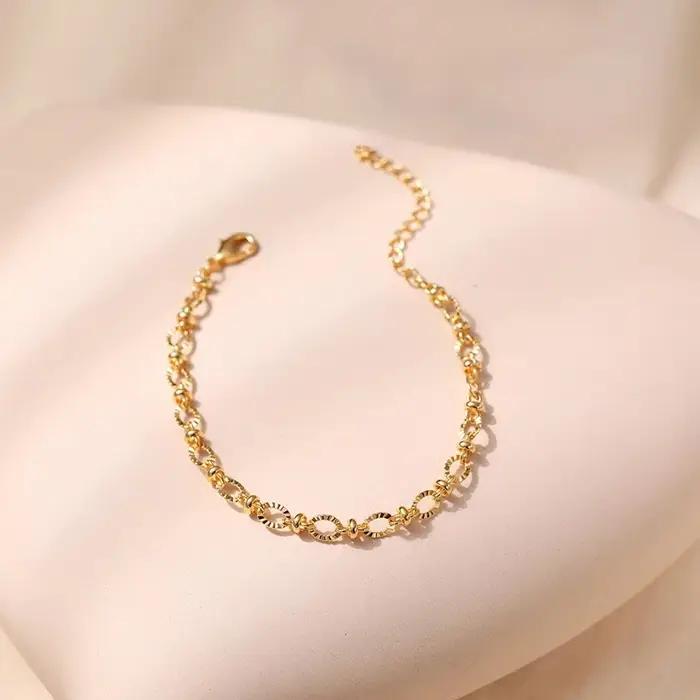Bracelets à chaîne exquis remplis d'or 18 carats pour femmes
