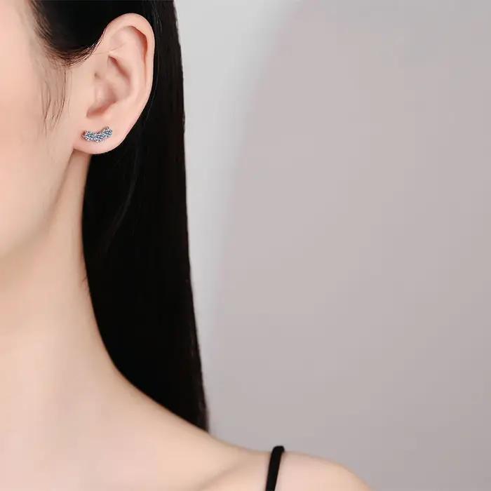 Tezzc 1.2ct boucles d'oreilles Moissanite complètes pour femmes classique à la mode fête usage quotidien