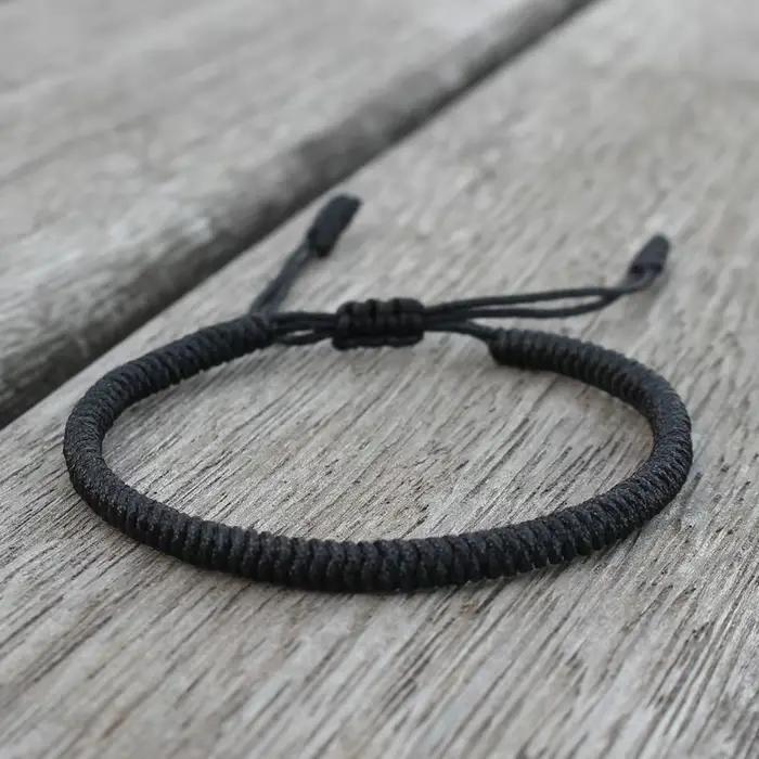 Bracelet bouddhiste tibétain porte-bonheur tressé à la main réglable noeud King Kong fil rouge bracelets porte-bonheur pour femmes hommes Couple amoureux