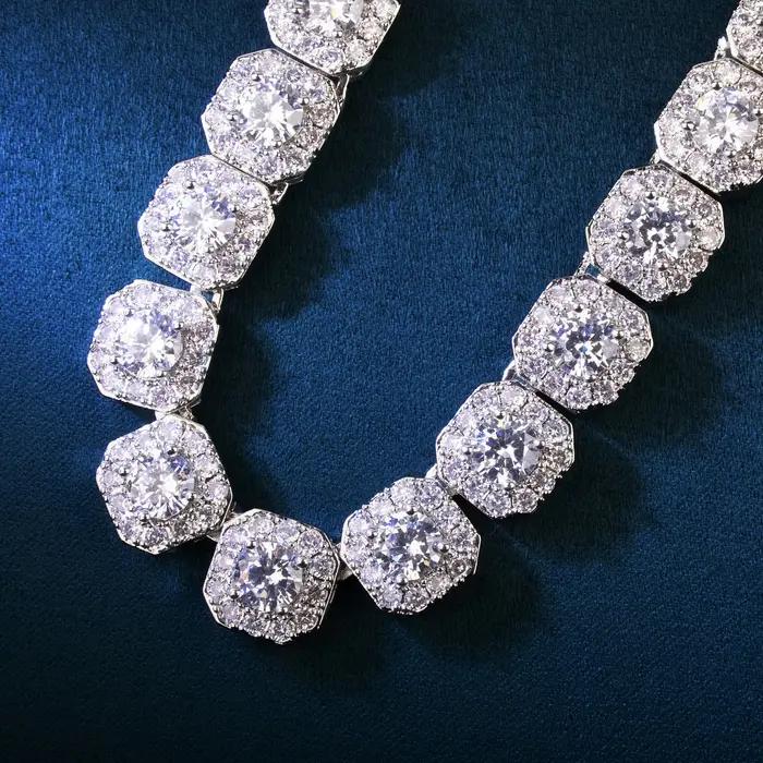 CUC – collier chaîne carrée en grappes de 12mm pour femmes et hommes