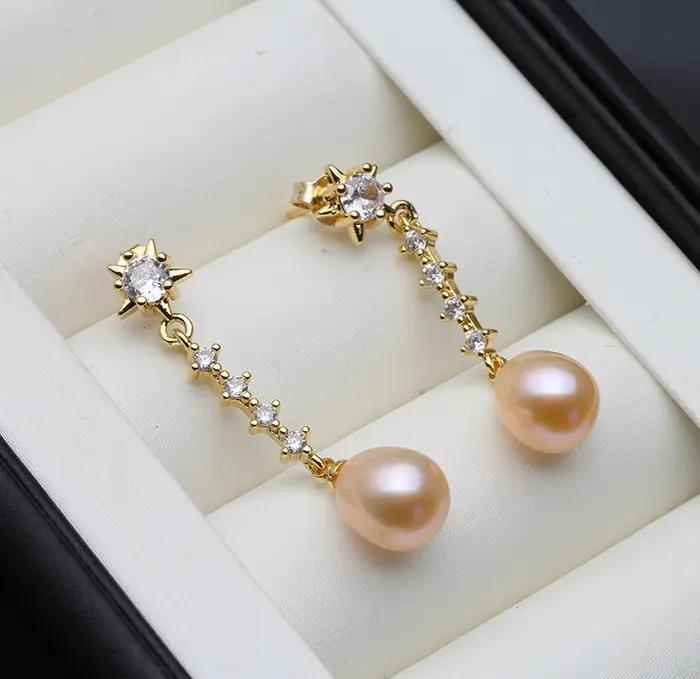 Bijoux de boucle d'oreille de perle de femme moderne