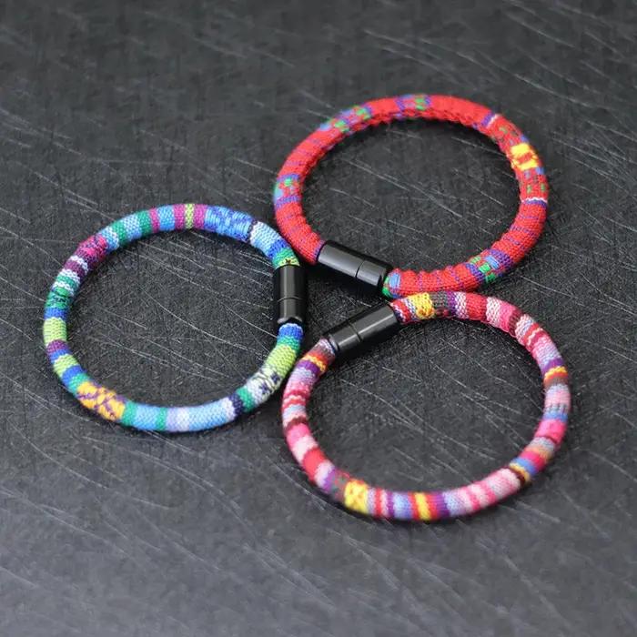 Nouveau Bracelet bohème pour hommes femmes Magent fermoir cordon