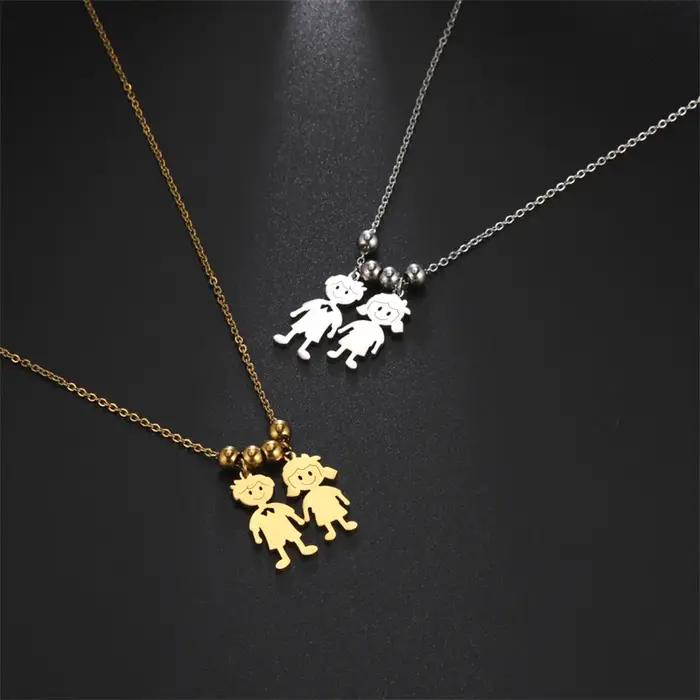 Collier en acier inoxydable pour garçons et filles