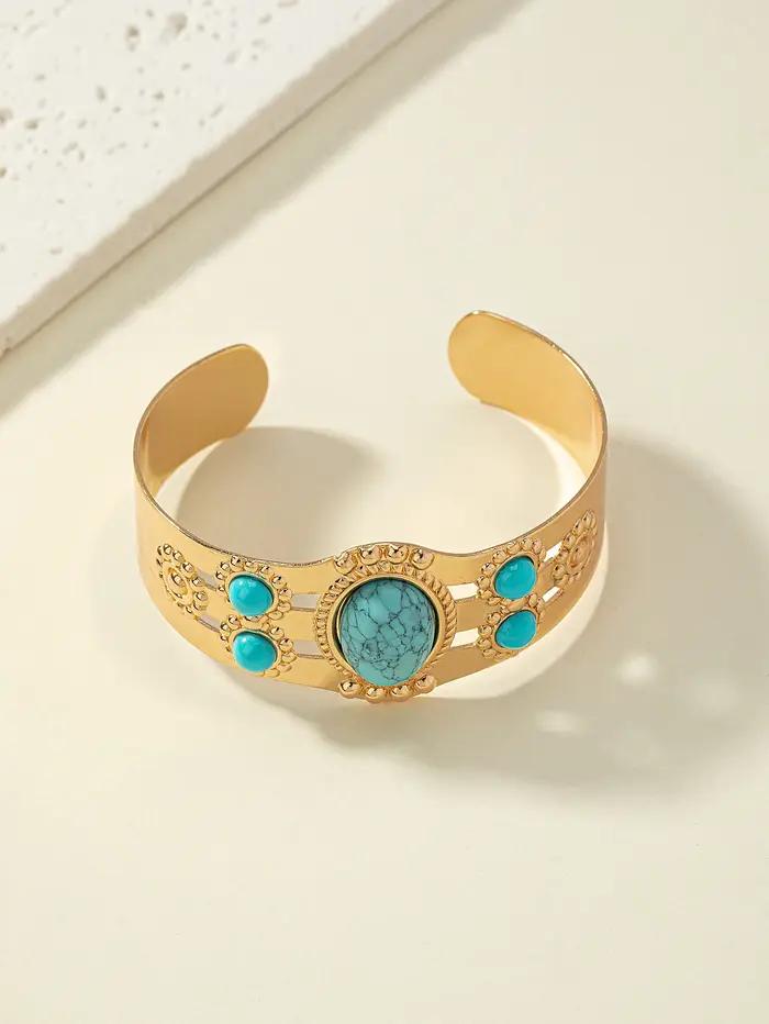 Bracelet imitation turquoise exquis à la mode et unique