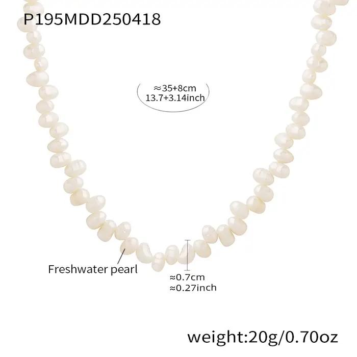 Collier élégant en perles d'eau douce pour femmes, collier ras du cou irrégulier, chaîne irrégulière