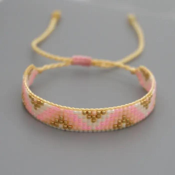 Bracelet boule de riz mode géométrie tendance simplicité tissé à la main bohême réglable unisexe