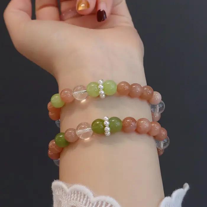 Bracelet en perles de cristal naturel multi-pierres pour femmes occasions spéciales partys fêtes anniversaires saint-valentin