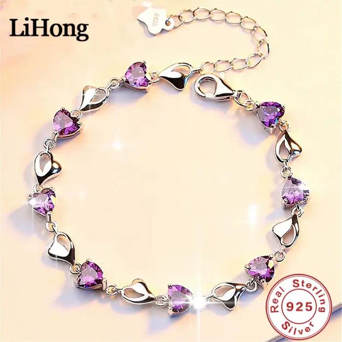 Bracelet d'amour de luxe en argent Sterling S925