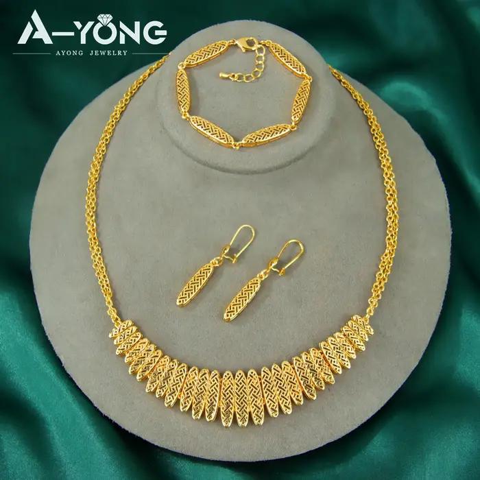 Ensemble de bijoux de mariage en or ethnique kurde de luxe, plaqué or 21 carats, collier Unique de d