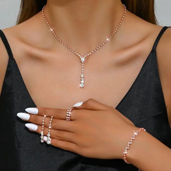 Ensemble de bijoux de bal en argent pour femmes