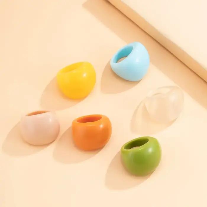 Bagues en acrylique arc-en-ciel géométriques punk pour femmes occasions spéciales partis soirées