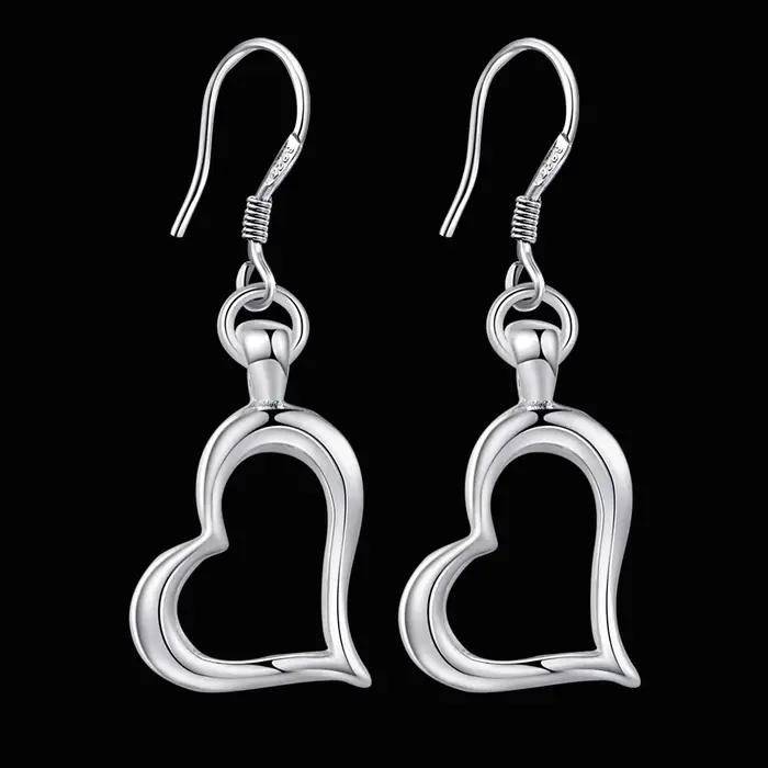 Boucles d'oreilles coeur en argent regardé 925 pour femme