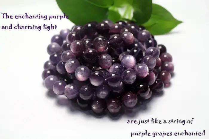 Bracelet en pierre de Lepidolite violette naturelle, perles rondes lisses, pour la création de bijou