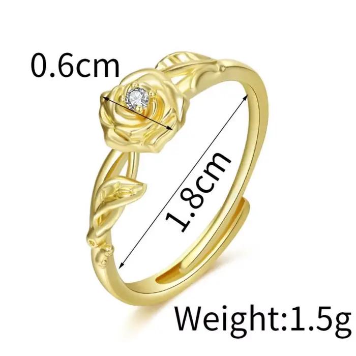 Bague Fleur Anenjery bijou floral hypoallergénique pour femmes occasions spéciales cadeau d'anniversaire ajustable en cuivre zircone cubique