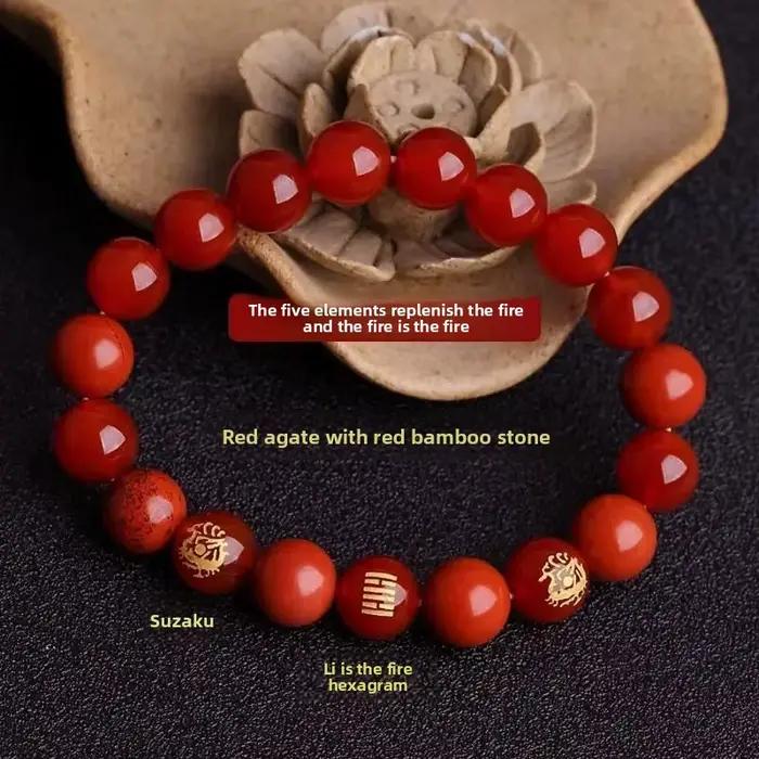 Bracelet en calcédoine à cinq éléments, huit diagrammes, Kun Wei Di Ben Ming Gua, pierre œil de tigre jaune pour hommes et femmes, chaîne à main Kirin