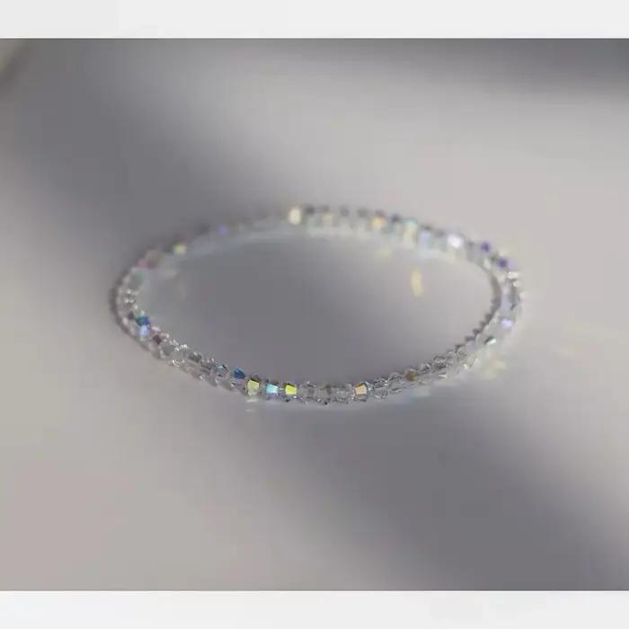 Bracelet en cristal ultra-fin YNO vert pour femmes, bracelet à brins religieux pour soirée, cadeau pour petite amie ou étudiante