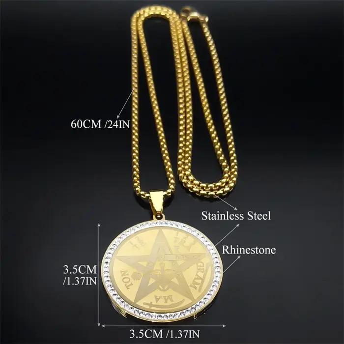 Collier amulette pentagrammaton pour femmes et hommes