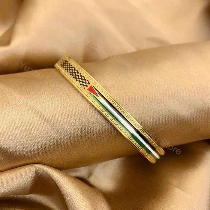 Bracelet Keffiyeh en acier inoxydable couleur argent