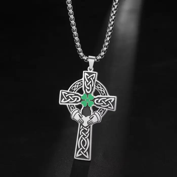 Collier pendentif croix celtique Vintage pour hommes et femmes