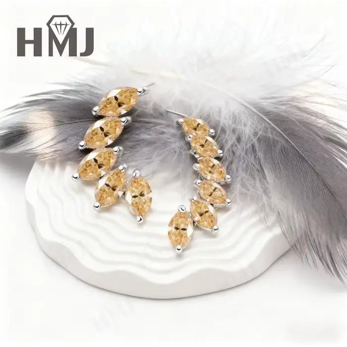 Boucles d'oreilles Moissanite Marquise pour femmes
