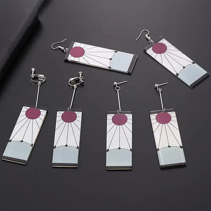 Boucles d'oreilles en acrylique Anime populaires, boucles d'oreilles Tanjiro pour femmes et hommes