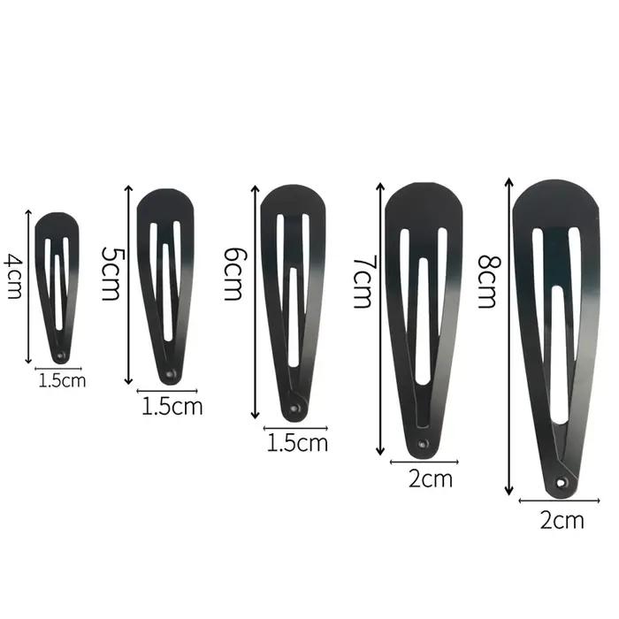 20 pièces 4/5/6/7/8 cm ovale goutte d'eau forme carrée pince à cheveux Base vierge Snap Alligator épingle