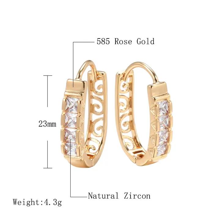 Kinel – boucles d'oreilles créoles en Zircon naturel pour femmes