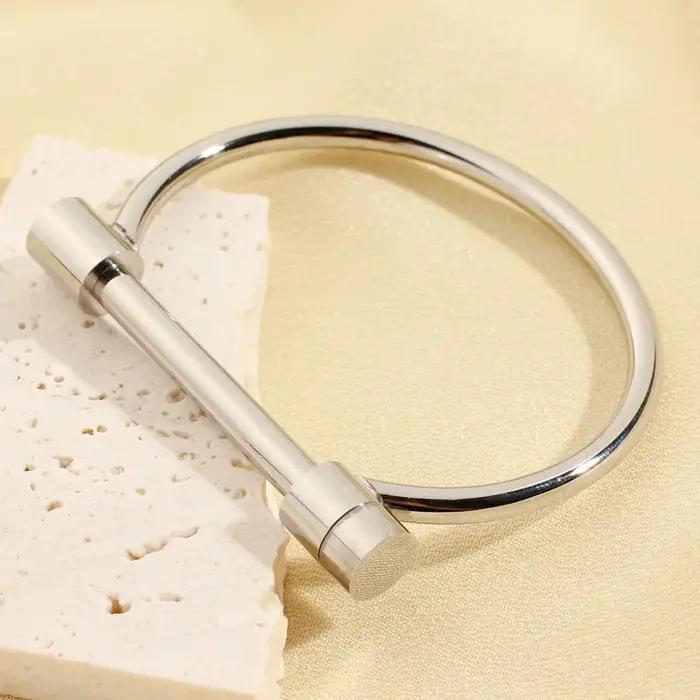 Bracelet manchette à vis d'amour pour femmes