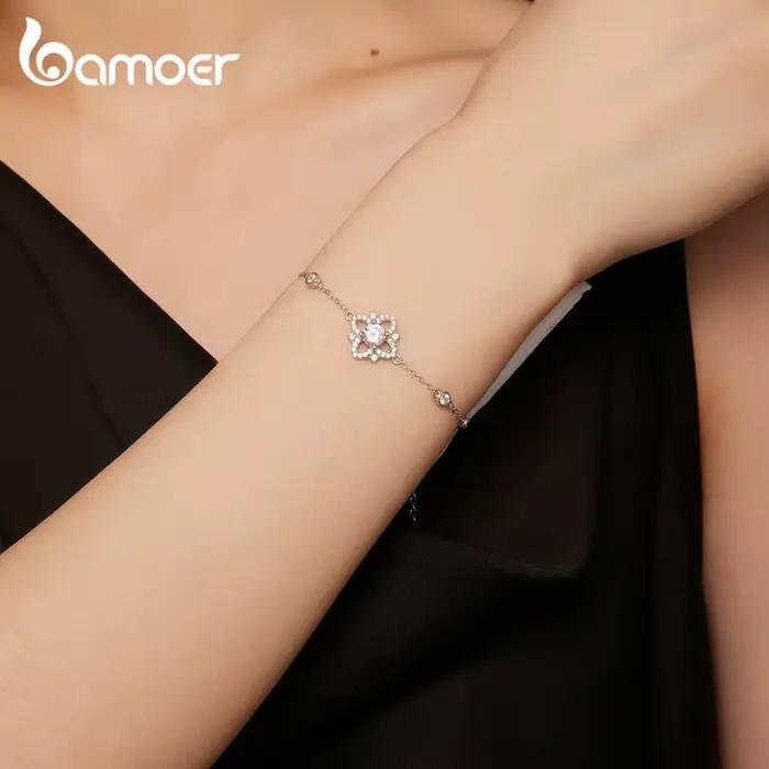 Bamoer-Bracelet Moissanite pour Femme