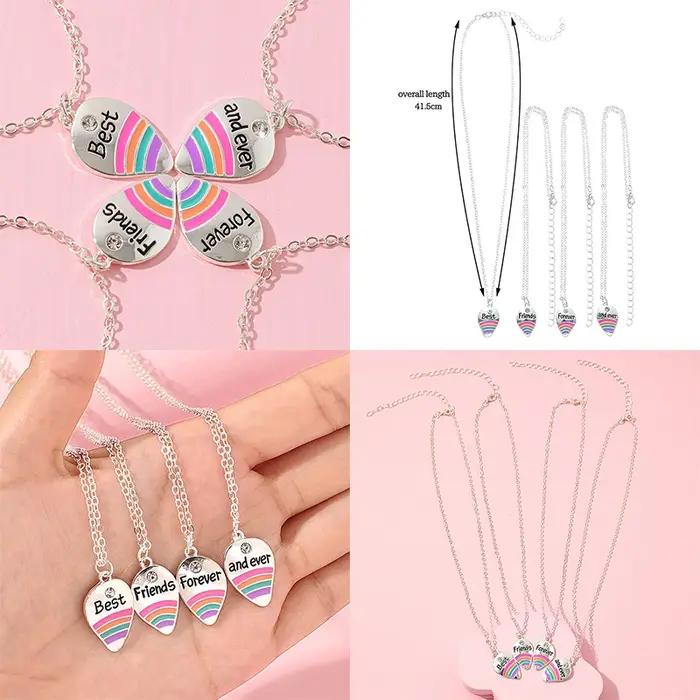 Pendentif arc-en-ciel meilleurs amis pour toujours et jamais