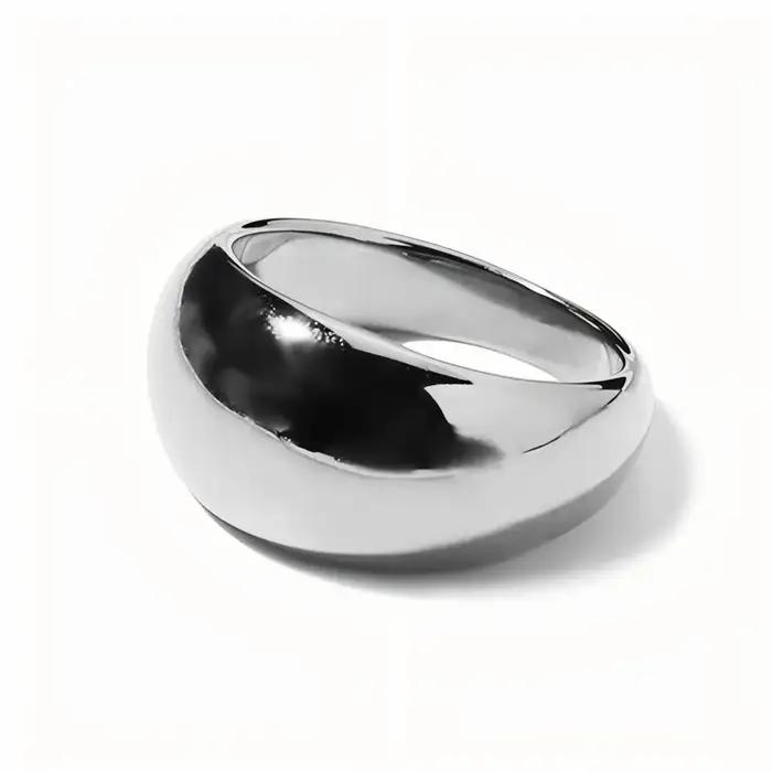 Bague Simple en acier inoxydable pour femmes, large couleur or, ne se décolore pas, bijoux imperméab