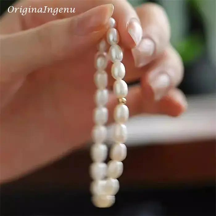 Bracelet en perles d'eau douce or rempli bracelet à breloques pour femmes occasions spéciales soirées elegance classique