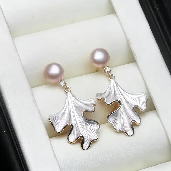 Boucles d'oreilles en argent 925 avec perles noires naturelles pour femme, classiques et sophistiquées, idéales pour l'engagement et les occasions spéciales