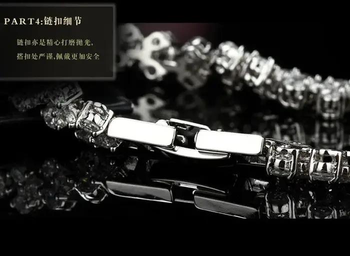 Bracelet de tennis en argent regardé 925 mode de luxe cristal complet absorbe ouissant contre-indiqué