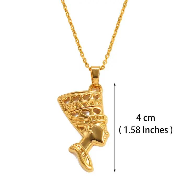 Pendentif Anniyo Reine Égyptienne Nefertiti Style Punk en Métal pour Occasions Spéciales Colliers avec Pendentif