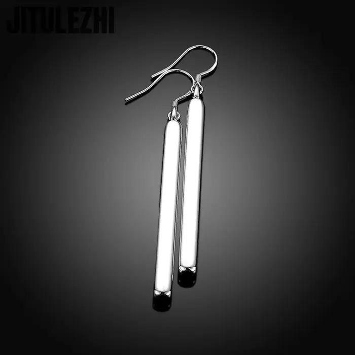 Boucles d'oreilles pendantes en argent Sterling 925, bijoux à la mode de haute qualité, longues boucles d'oreilles à géométrie, cadeaux pour femmes