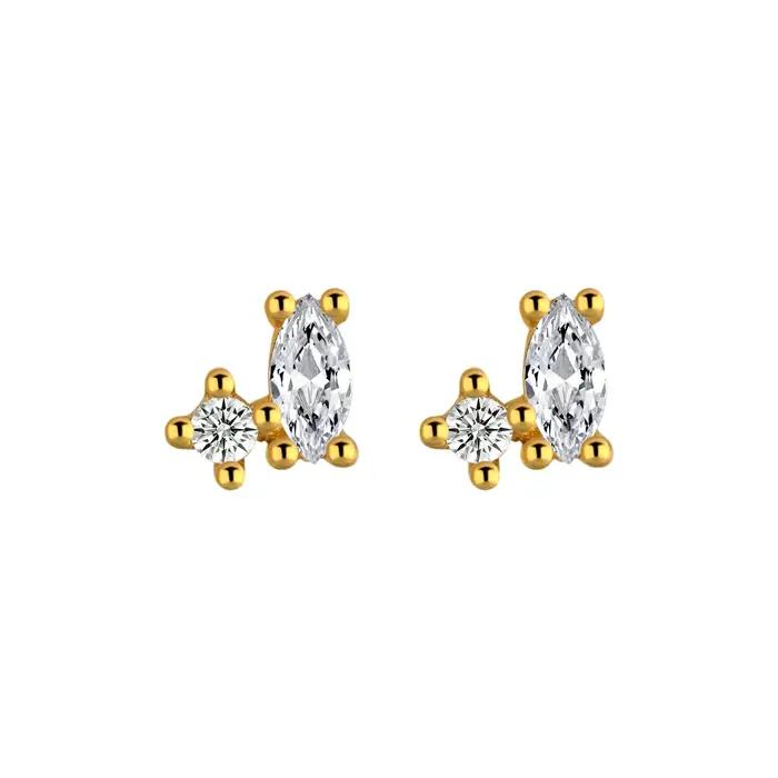 Boucles d'Oreilles Scintillantes en Argent Sterling S925 Design Simple Luxe Polyvalentes Bijoux Tendance Femme Occasions Spéciales