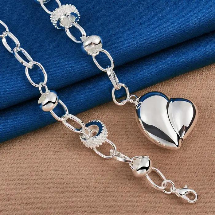 Collier Cœur Élégant et Brillant en Argent Sterling 925 pour Femme – Accessoire de Mode pour Fête et Fiançailles
