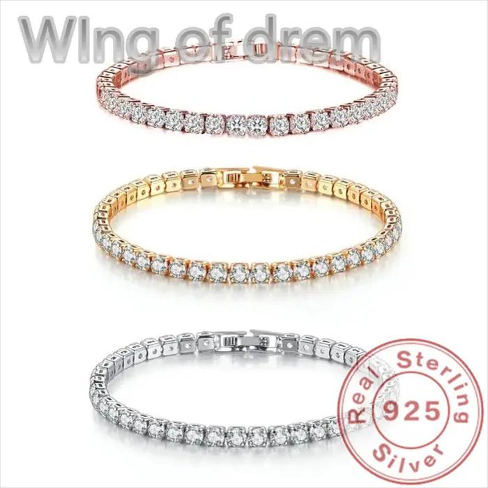 Bracelet de Tennis éblouissant en argent Sterling 925
