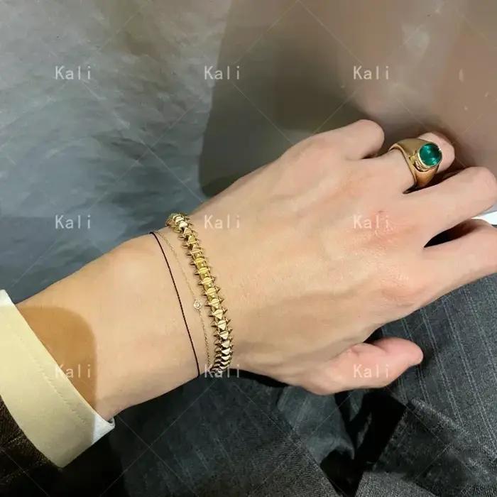 Bracelet à rivets en argent sterling 925 de marque classique