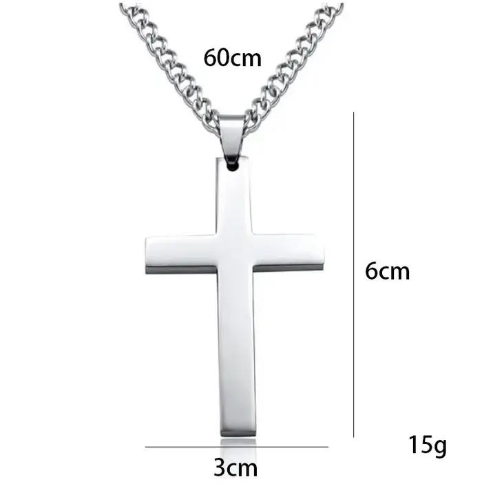 Collier Croix Hip Hop Unisexe en Acier Inoxydable Bijou Tendance Religieux pour Femmes et Hommes Occasions Spéciales