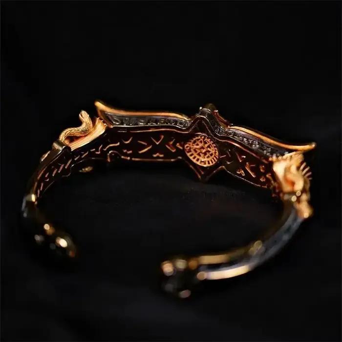 Bracelet manchette ouverte rétro haut de gamme unique