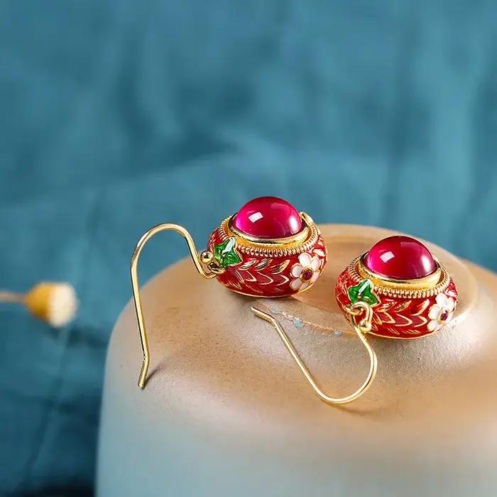 Ensemble de bijoux en cornialine naturelle pour femmes