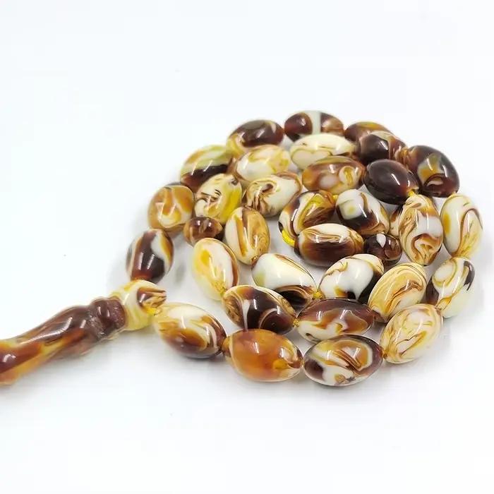Tasbih Mistak – bracelet misbaha musulman en résine jaune