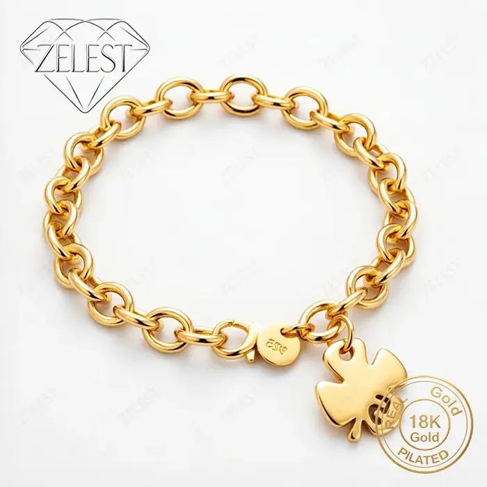 Bracelet en argent sterling 925 plaqué or 18 carats