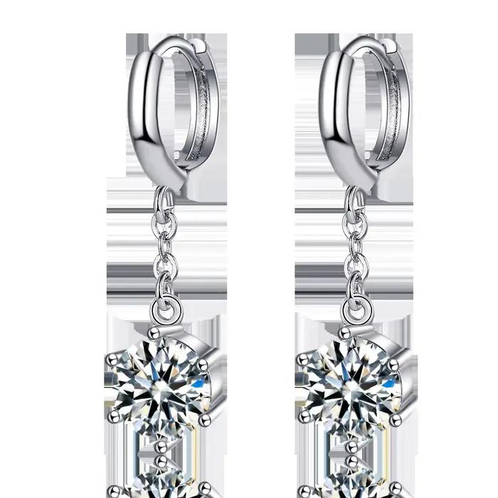Boucles d'oreilles en argent Sterling 925 pour filles, incrustées de cristaux de Zircon, bijoux Glamour, cadeaux, nouvelle collection