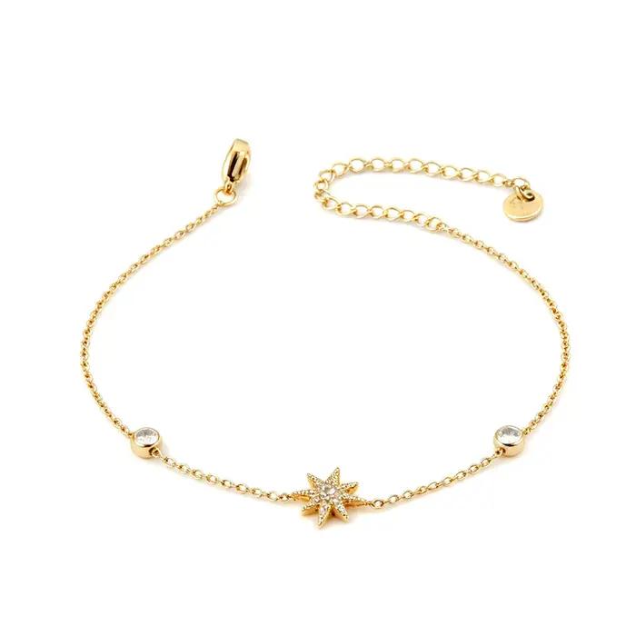 JeeMango – Bracelet délicat avec pendentif étoile en Zircon, chaîne pour femmes, bijoux à la mode, c