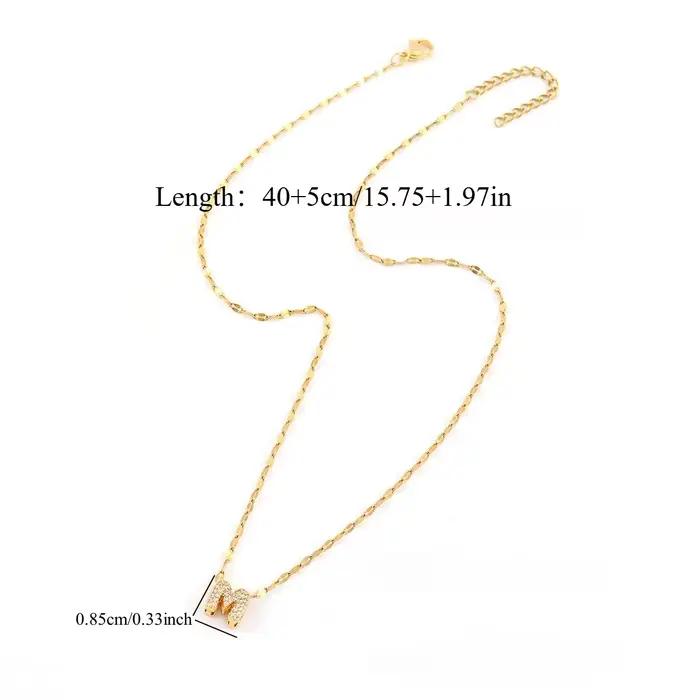 Collier avec initiale mignonne pour femmes et hommes, plaqué or, serti de zircon, collier à lettres en forme de bulle, bijoux d'anniversaire