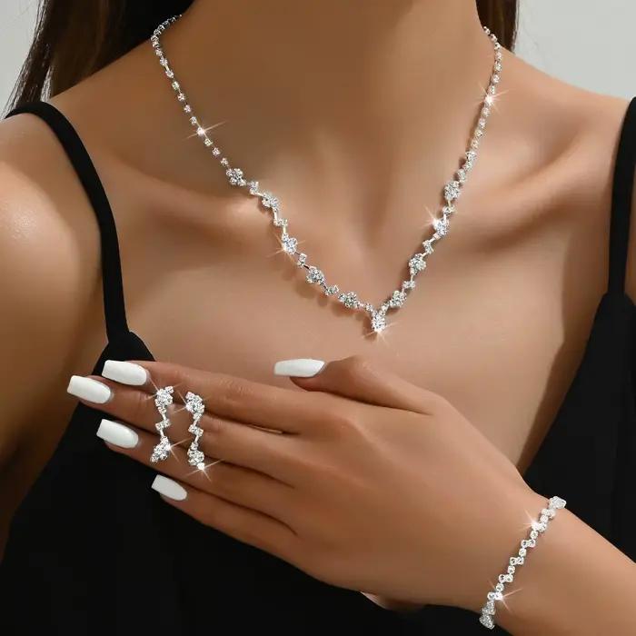 BLIJERY nouveaux ensembles de bijoux de Style ondulé Simple pour les femmes collier ras du cou boucles d'oreilles ensembles de bijoux de fête de mariage de mariée